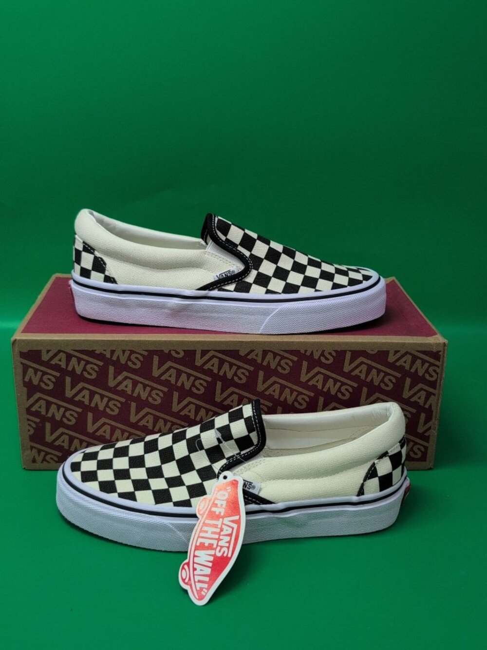 Vans Classic Slip on Checkerboard Womens Sneakers US 7.5 White